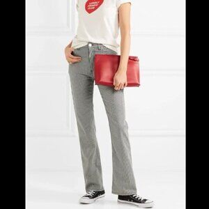 AlexaChung Striped High Rise Kick Flare Jeans Size 28